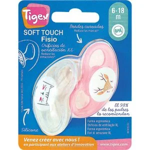 Sucette physiologique en silicone Soft Touch 6-18 M Tigex