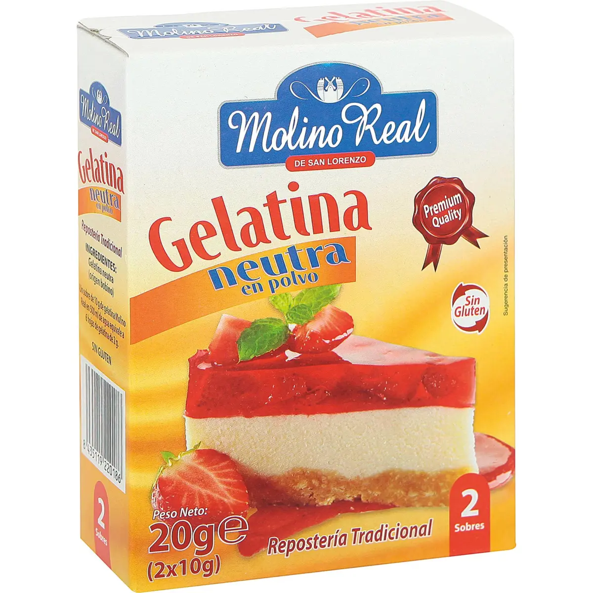 Unflavoured powdered gelatine, 2 sachets x 10 g Molino Real