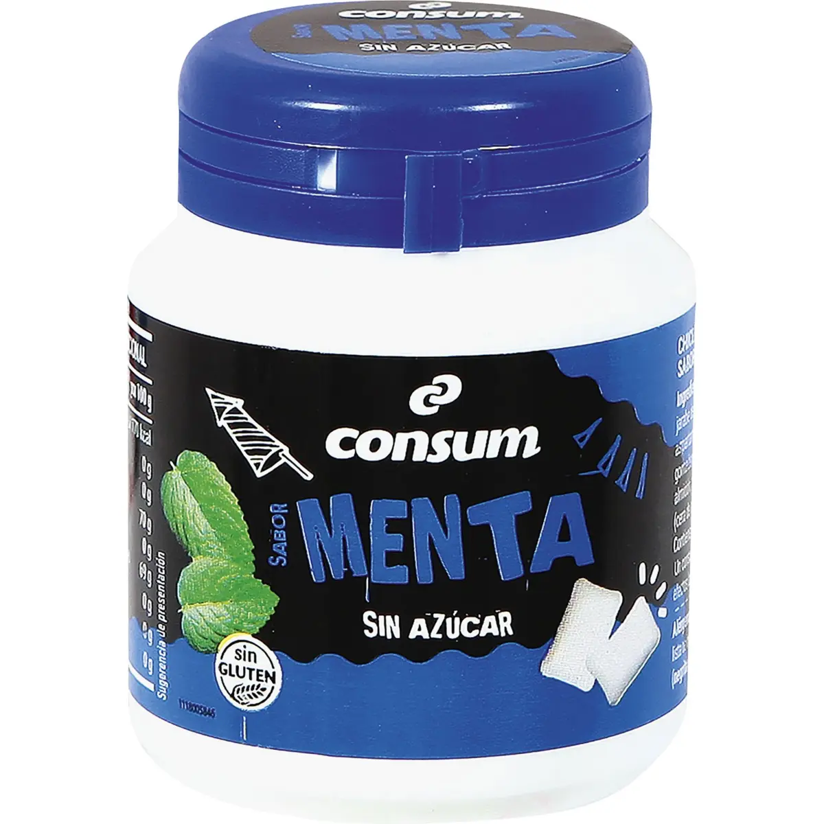 Xiclet de menta sense sucre, pot Consum