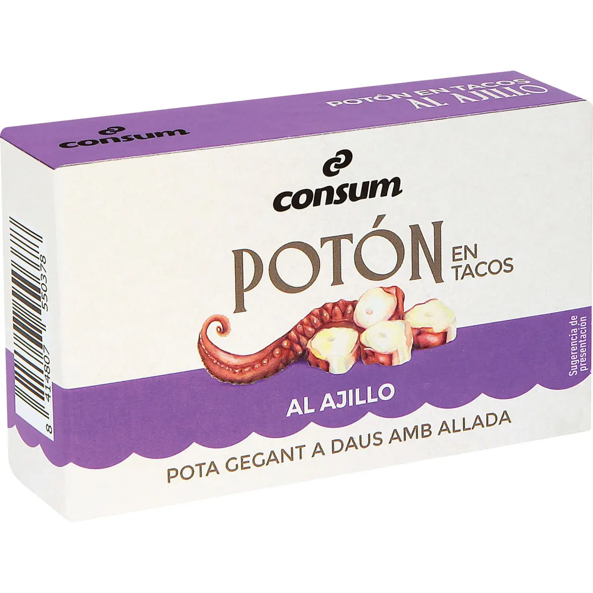Morceaux de potón à l’ail, boîte Consum