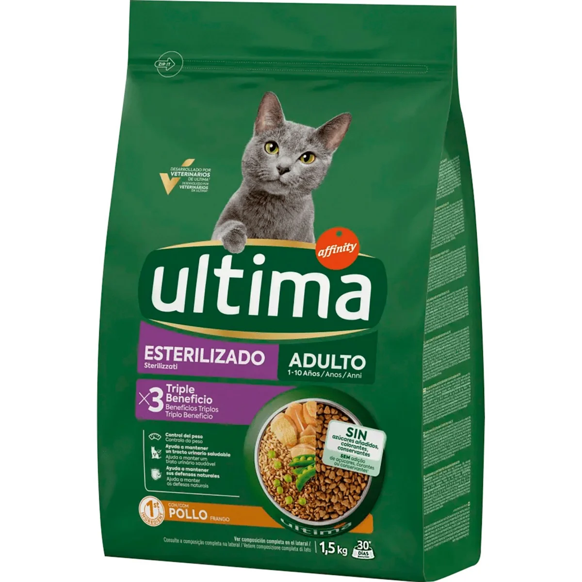 Comida Seca Pollo Gatos Esterilizados Ultima