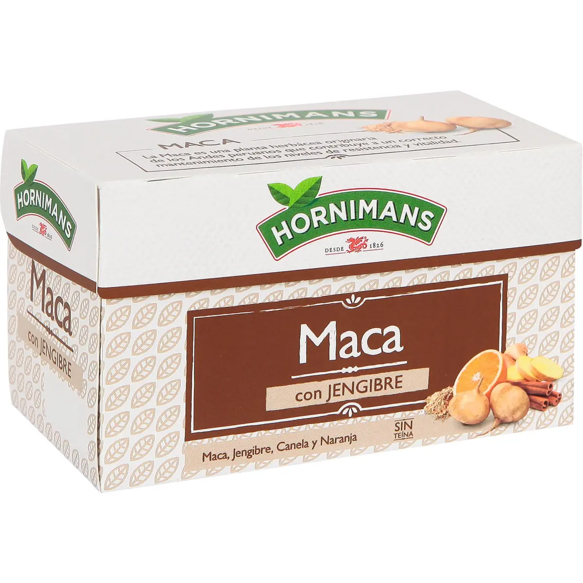 Infusió de maca i gingebre 20 bossetes Hornimans