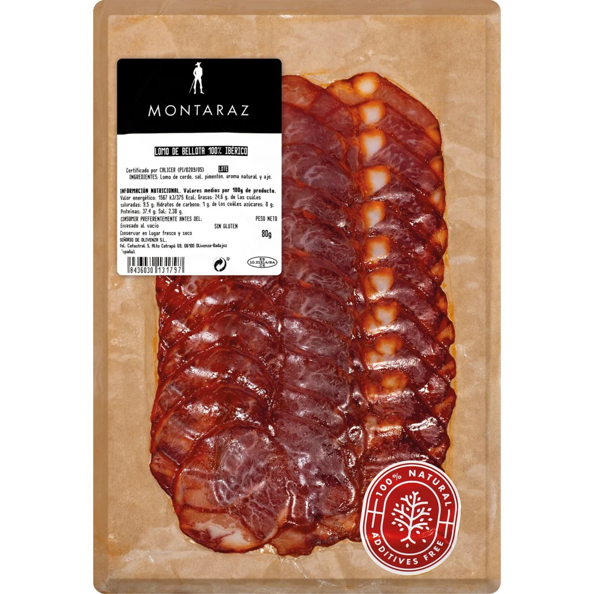 Llom de porc ibèric 100 % de gla sense additius Montaraz