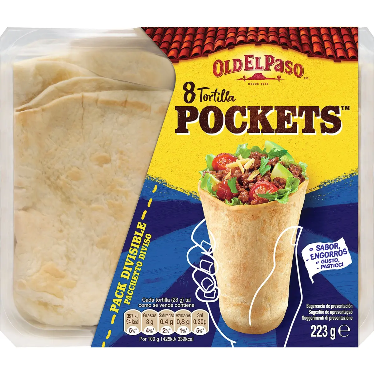 Pocket-Tortillas, Packung, 8 Stück Old El Paso