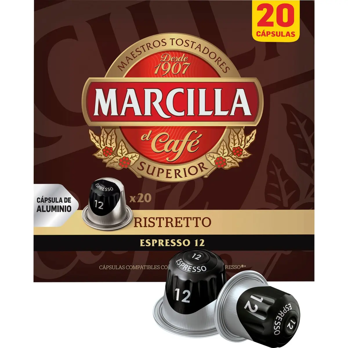 Cafè Ristretto 20 càpsules Marcilla