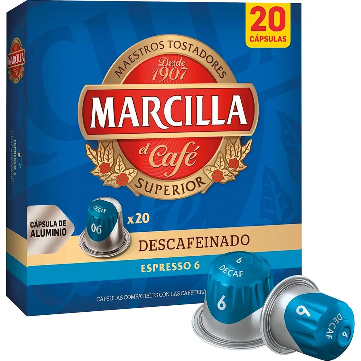 Cafè descafeïnat 20 càpsules Marcilla