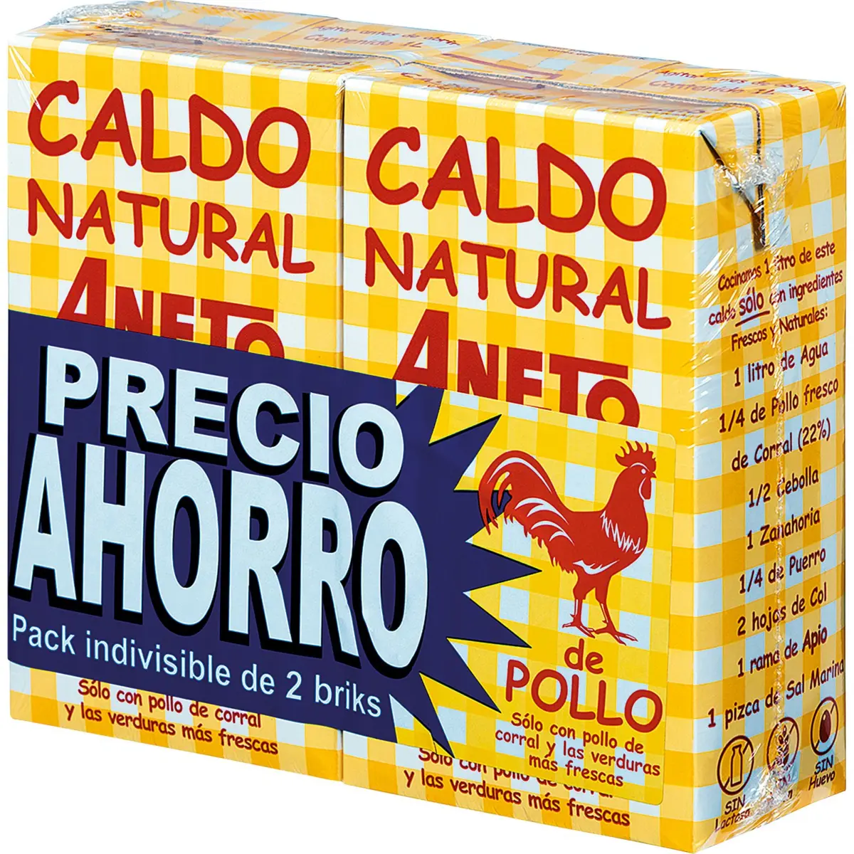 Bouillon naturel de poulet Aneto, lot de 2