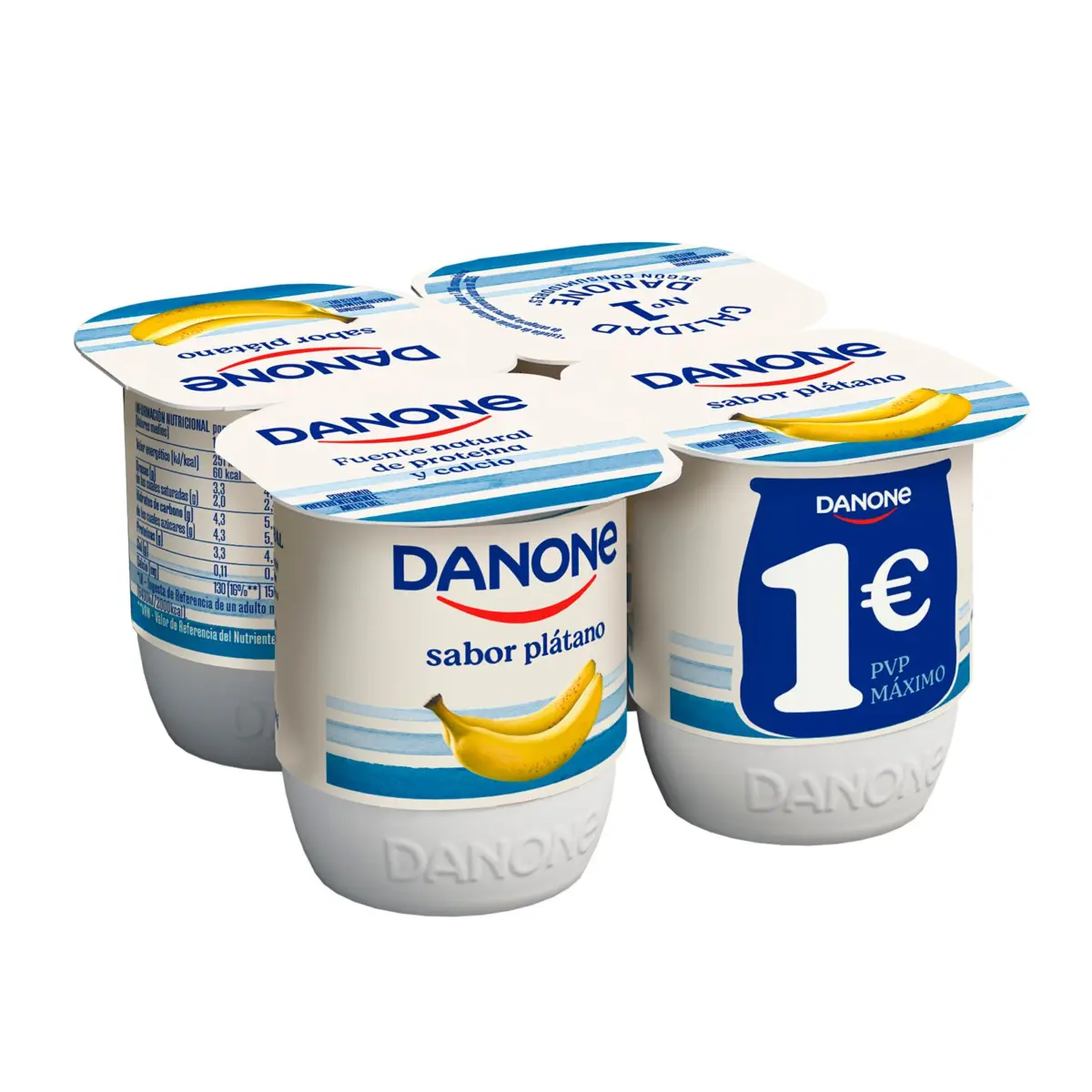Йогурт со вкусом банана, 4 шт. Danone