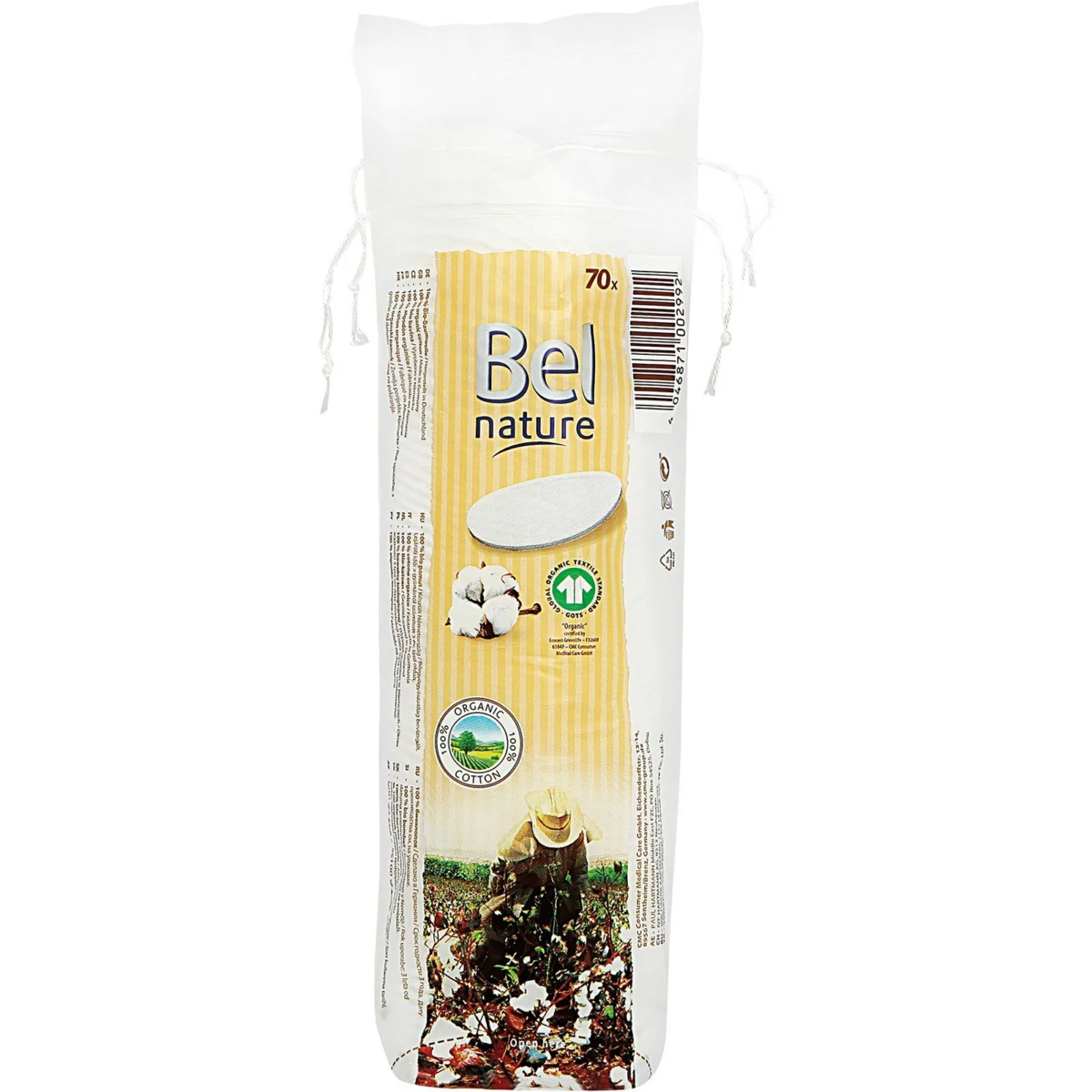 Round Organic Cotton Makeup Remover Pads Bel Nature