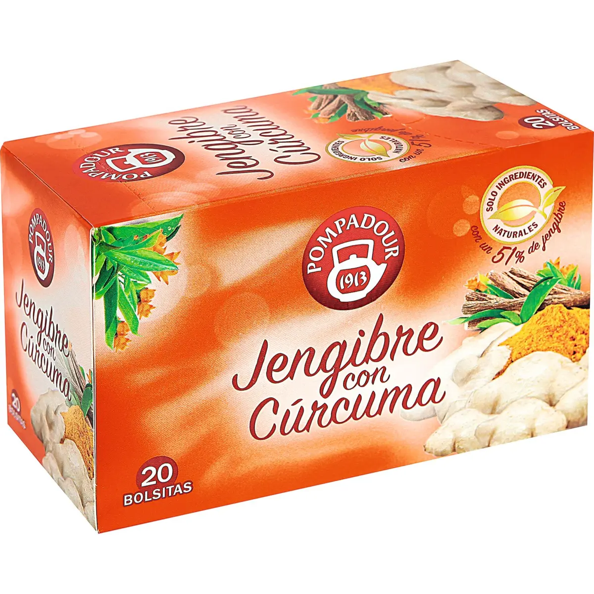 Gingembre au curcuma, 20 sachets Pompadour