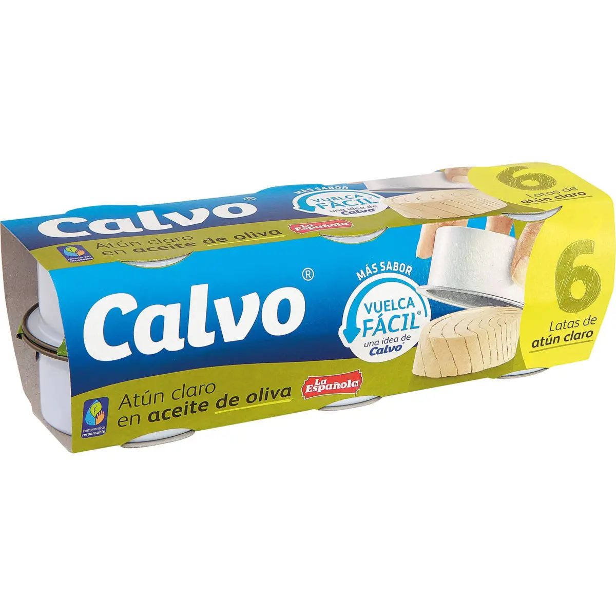 Thon clair à l’huile d’olive, pack de 6 Calvo