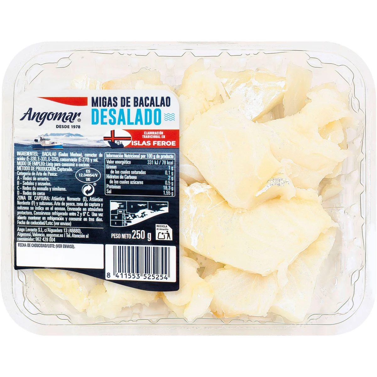 Desalted cod pieces Angomar