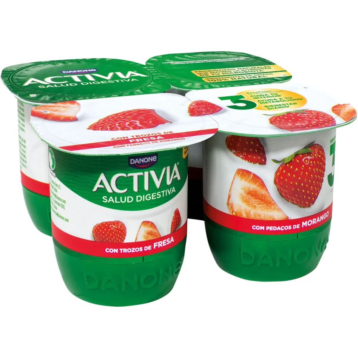 Activia aux fraises, pack de 4 Danone