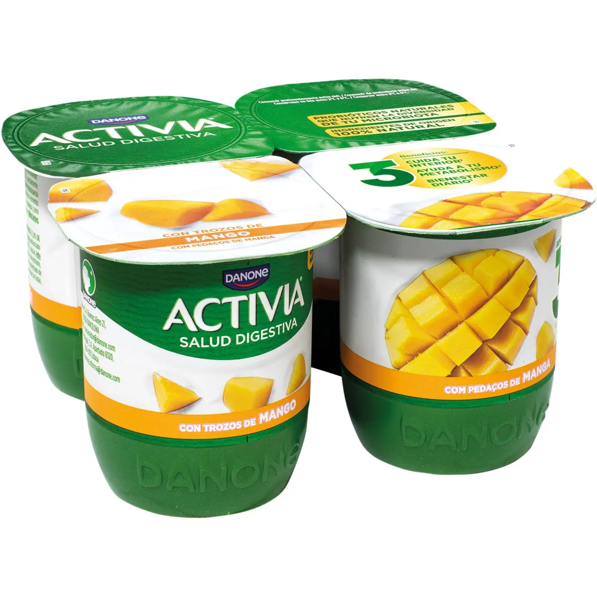 Activia with Mango, Pack of 4 Danone