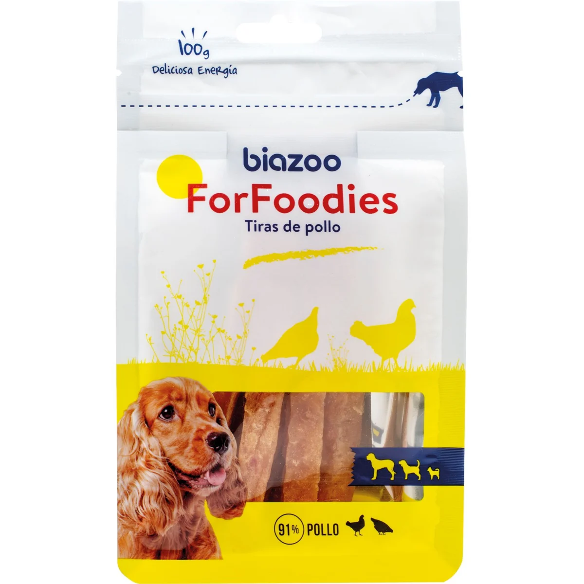 Snack per a gossos en tires de pollastre Biozoo