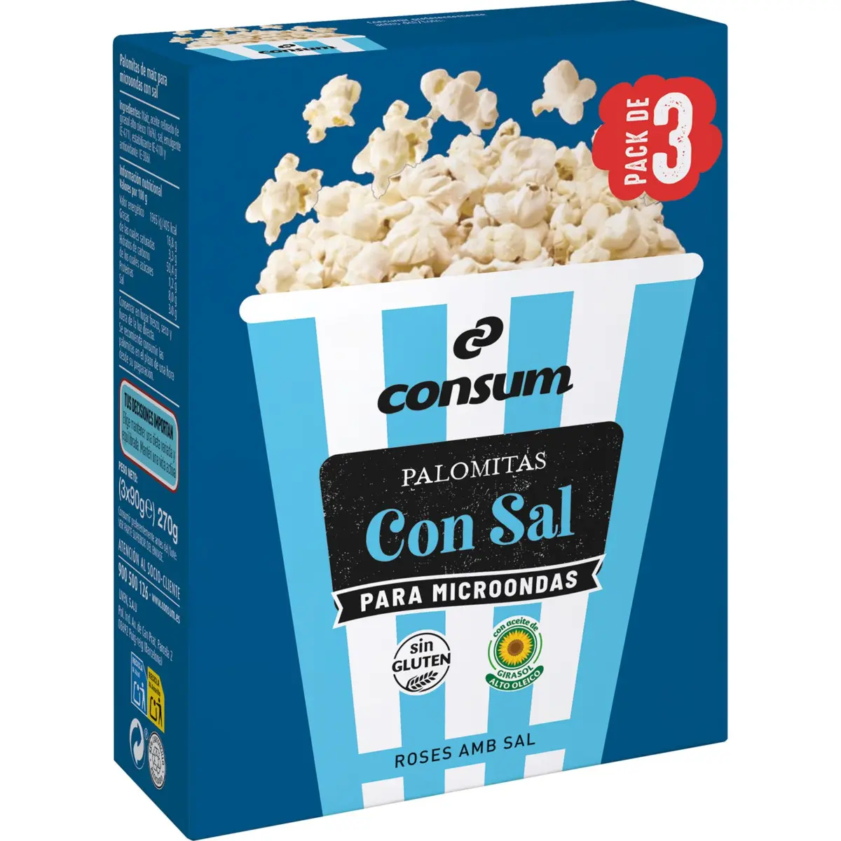 Crispetes per a microones amb sal, bossa Consum
