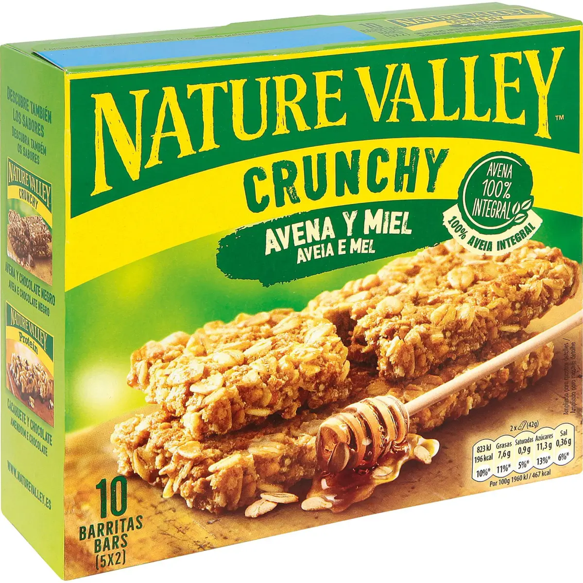 Хрустящий злаковый батончик с овсом и мёдом, упаковка 5 шт. Nat.valley