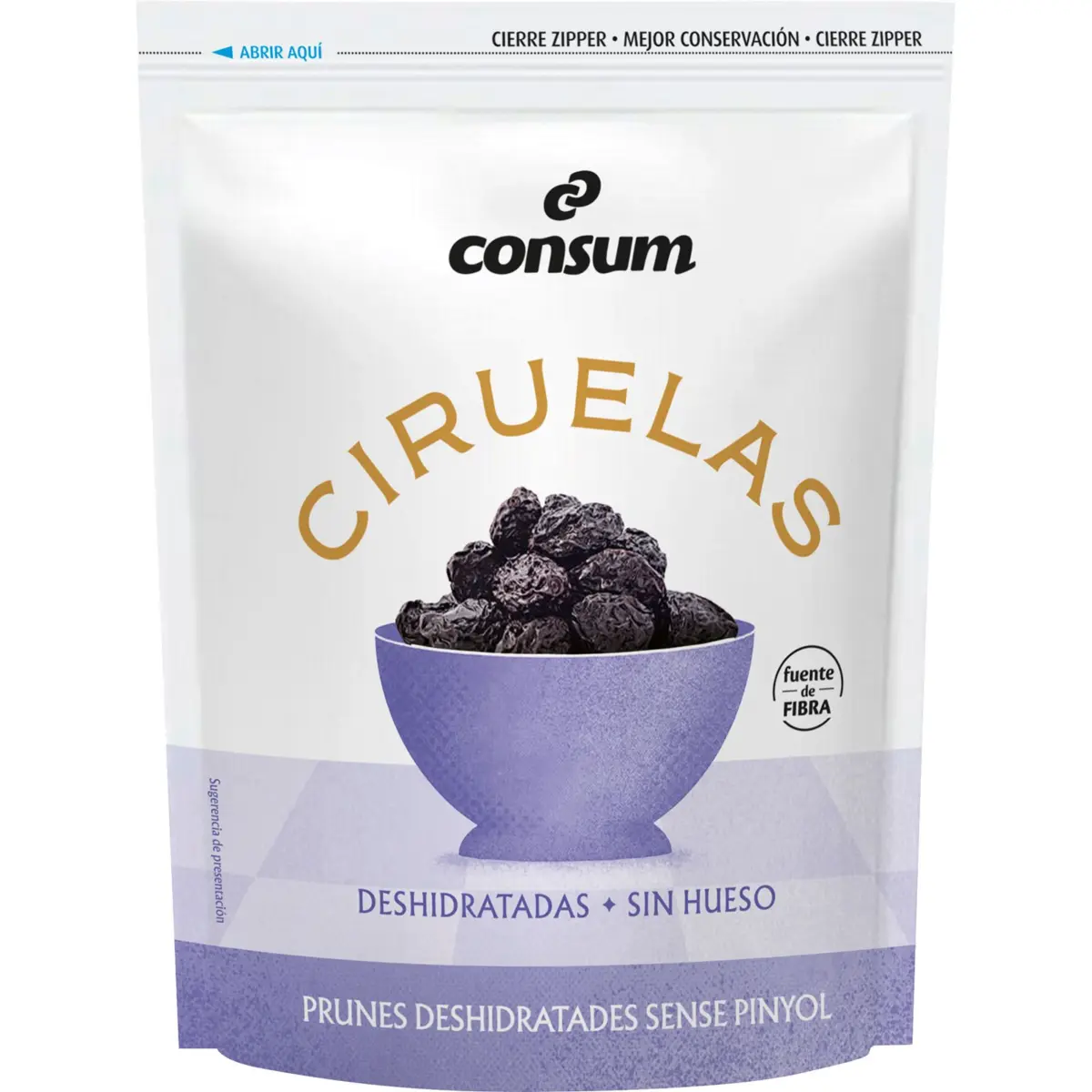 Pruneaux dénoyautés en doypack Consum
