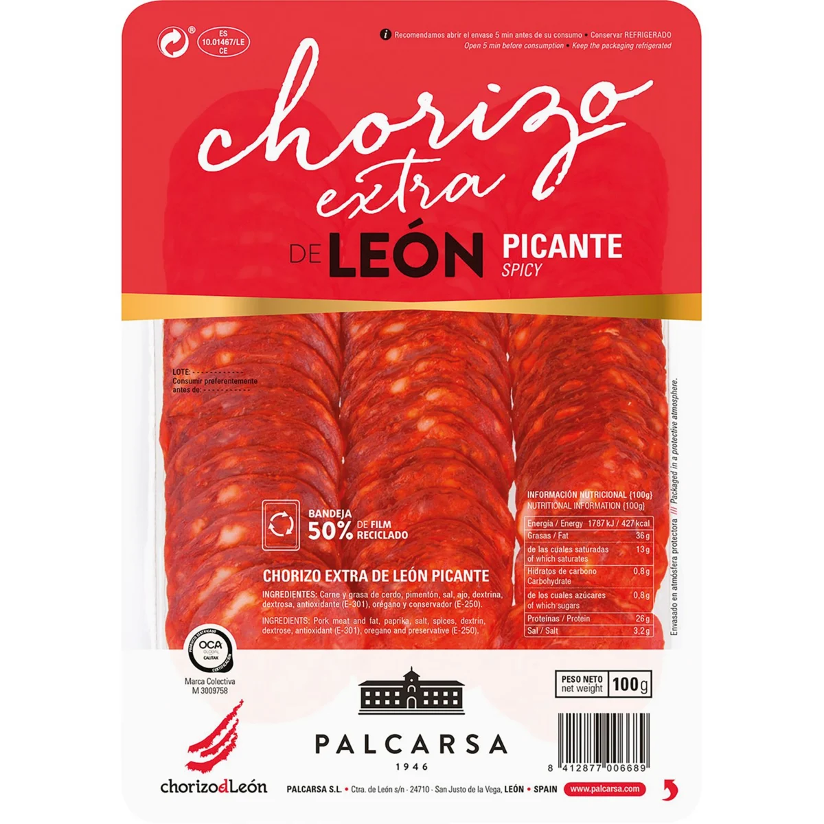Chorizo extra piquant de León Palcarsa