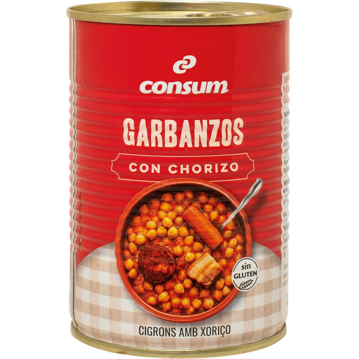 Cigrons amb xoriço, llauna Consum
