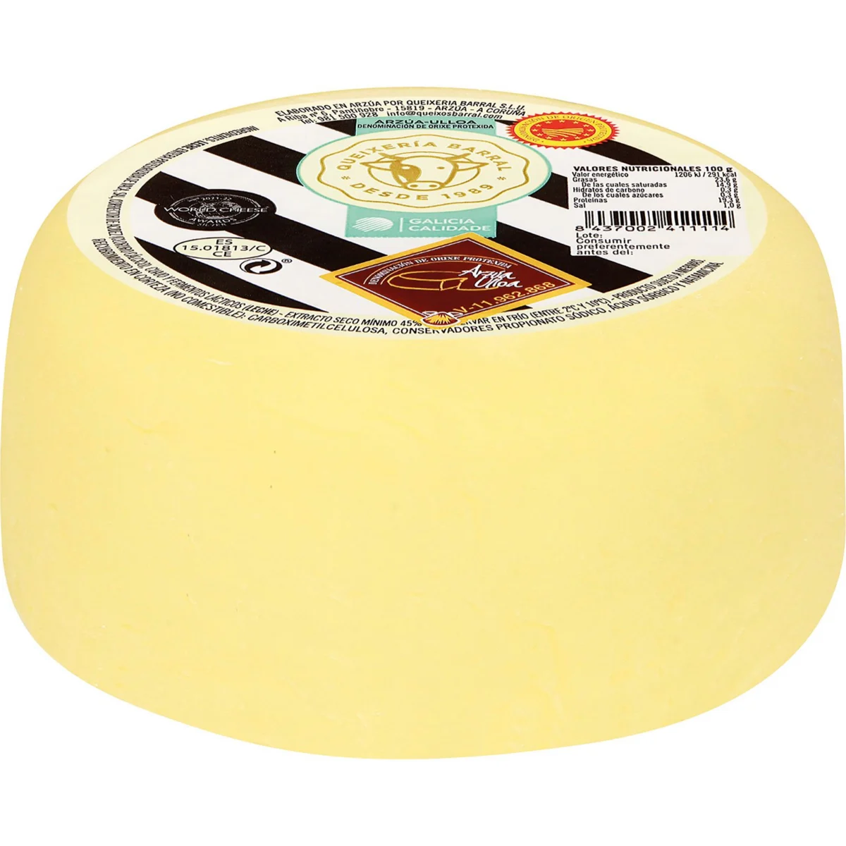 Formatge Arzúa-Ulloa DOP, pes aproximat 550 Gr. Q.barral