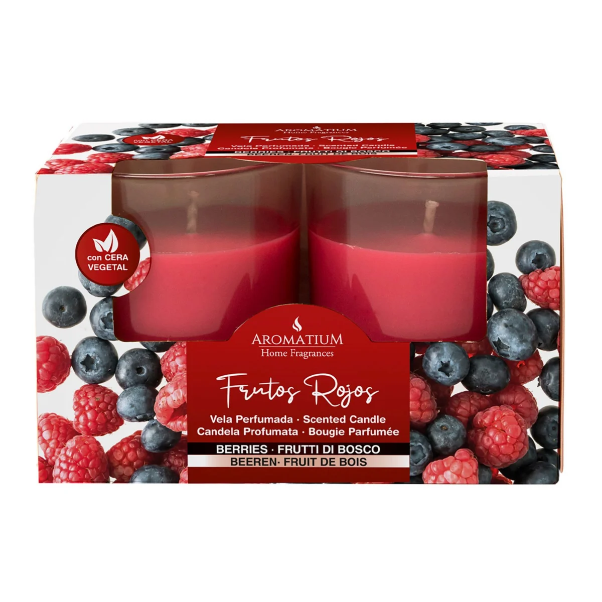 Forest-fruit-scented candles in glasses Aromatium