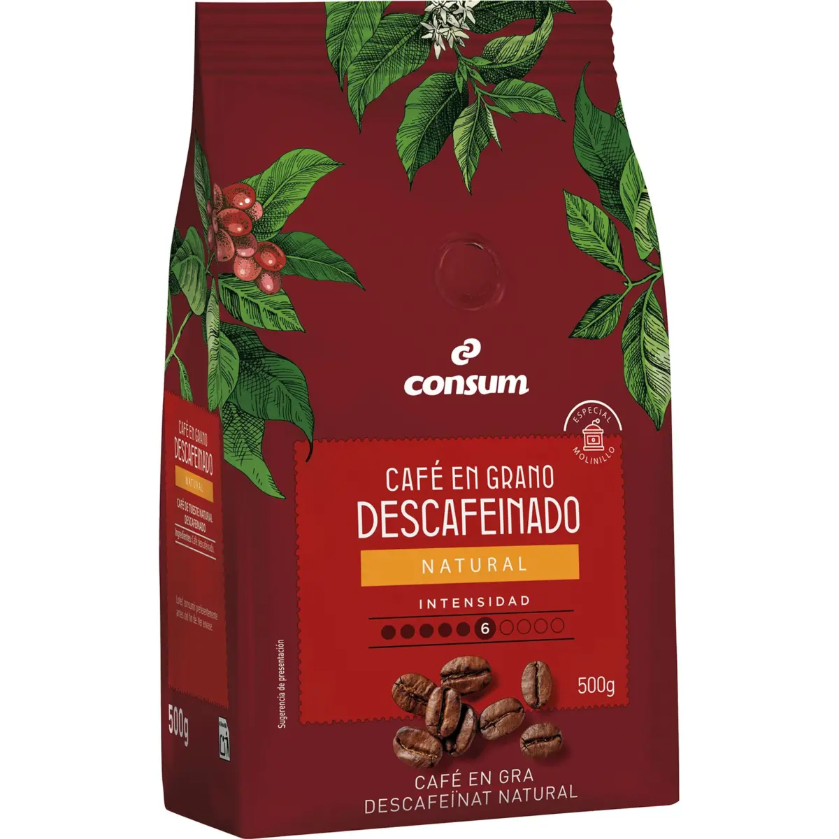 Entkoffeinierter Bohnenkaffee Consum