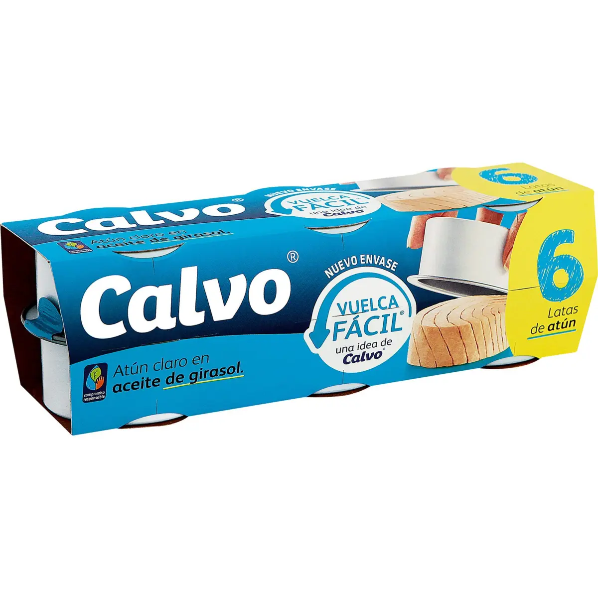 Atún Claro Aceite Girasol Pack de 6 Calvo