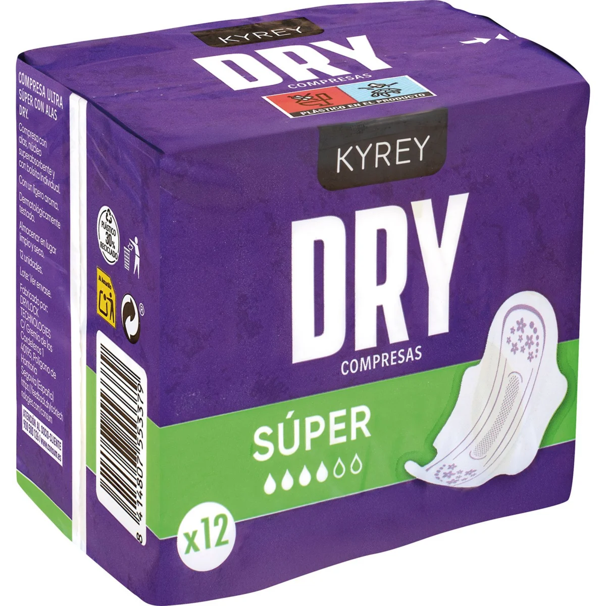 Compreses Ultra Dry Súper amb ales Kyrey