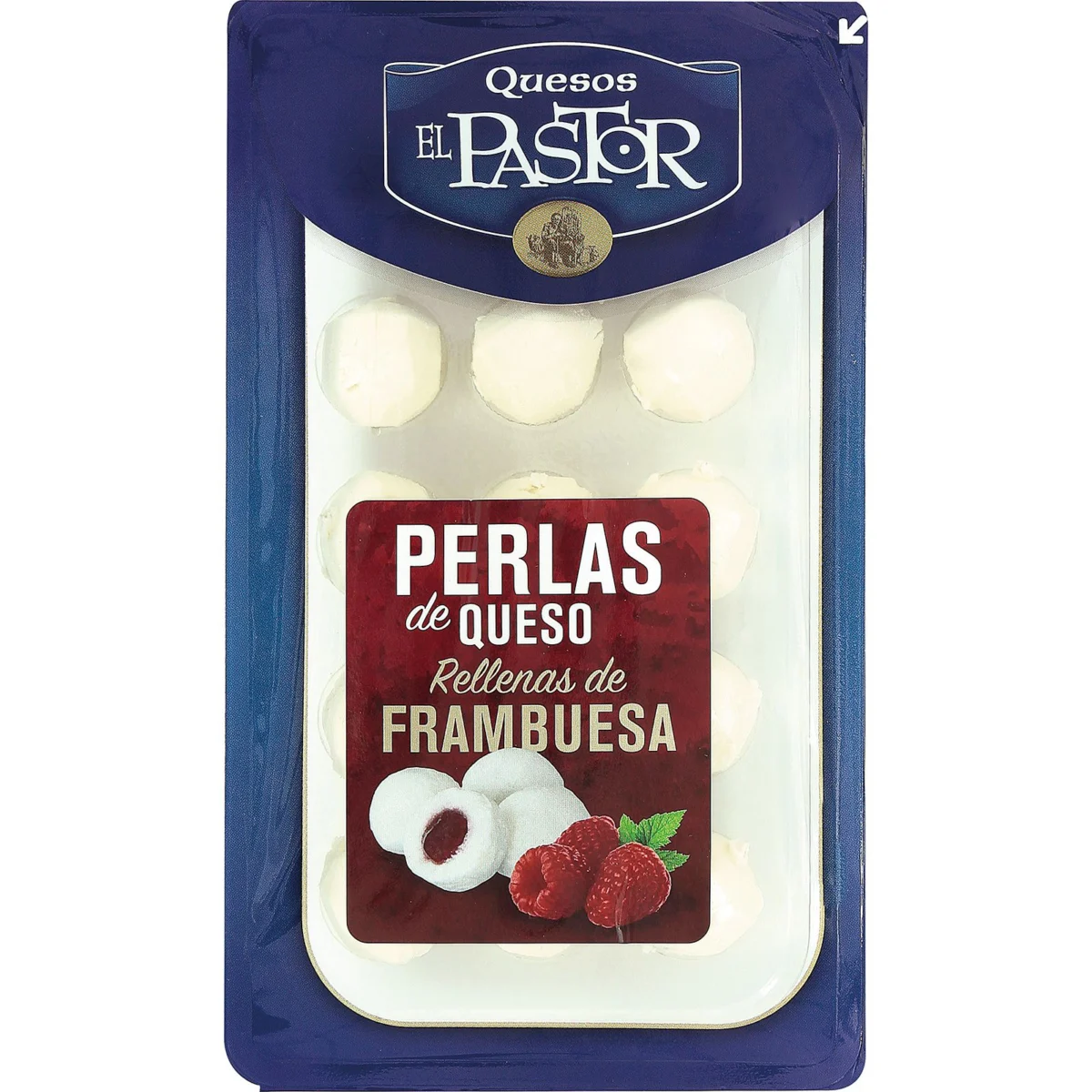 Perlas de Queso Rellenas de Frambuesa El Pastor