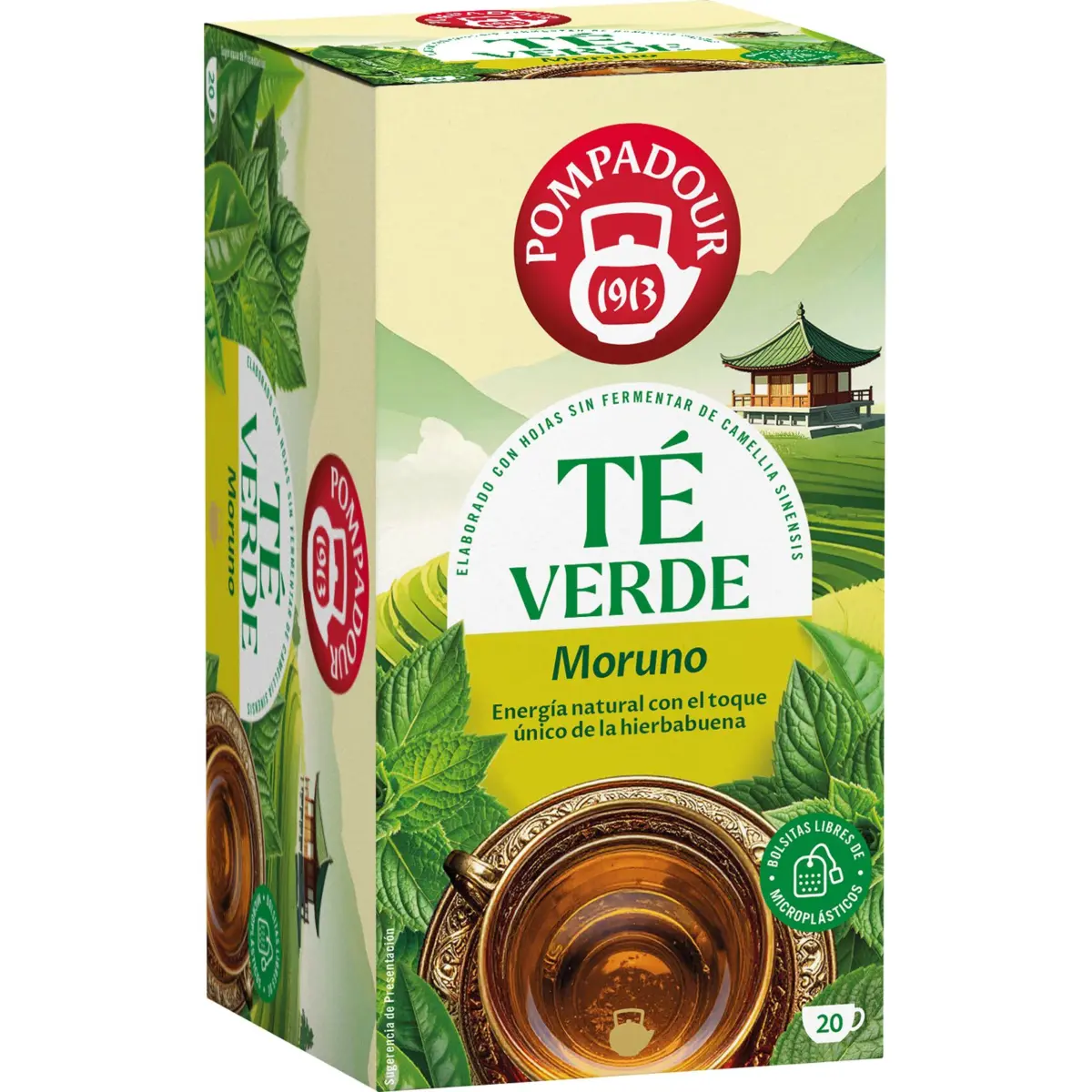 Te verd morú, 20 bossetes Pompadour