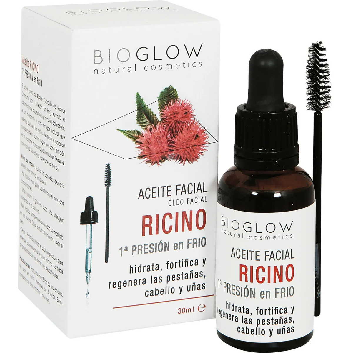 Rizinusöl mit Wimpernbürste Bioglow