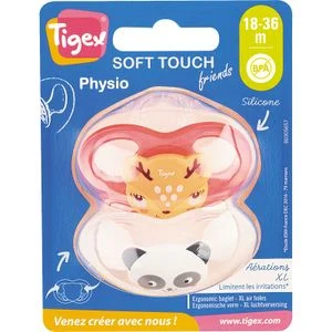 Sucette physiologique en silicone Soft Touch 18-36M Tigex