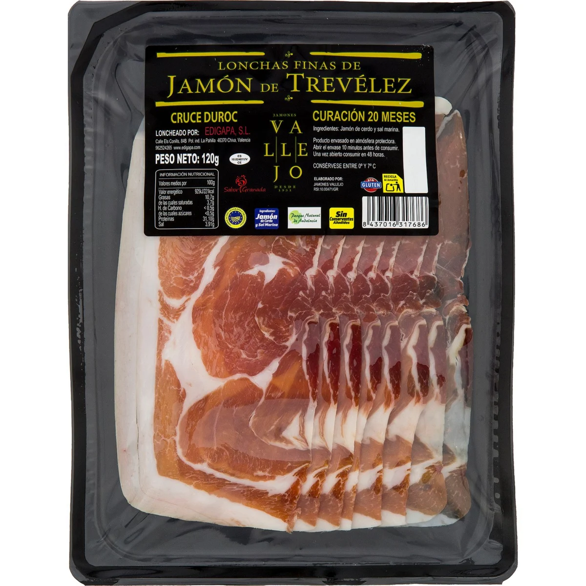 Trevélez ham thin slices J.vallejo