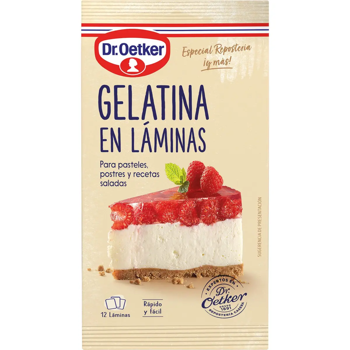 Gelatine sheets Dr.oetker, 12 units
