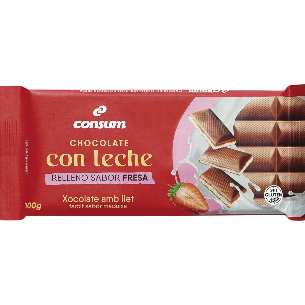 Milchschokolade mit Erdbeerfüllung Consum