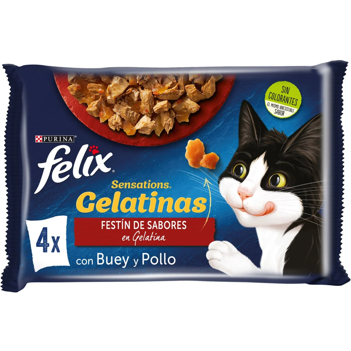 Katzenfutter in Gelee Sensations mit Fleisch Felix