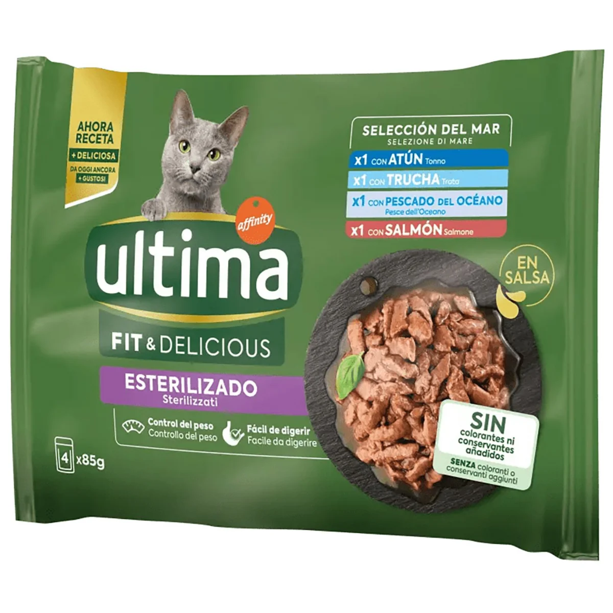 Menjar per a gats esterilitzats Fit&Delicius amb peix Ultima