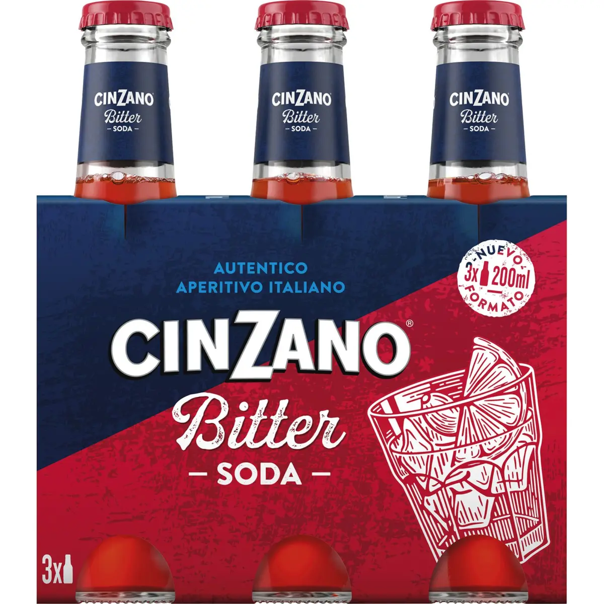 Bitter con Alcohol Soda Pack de 3 Cinzano