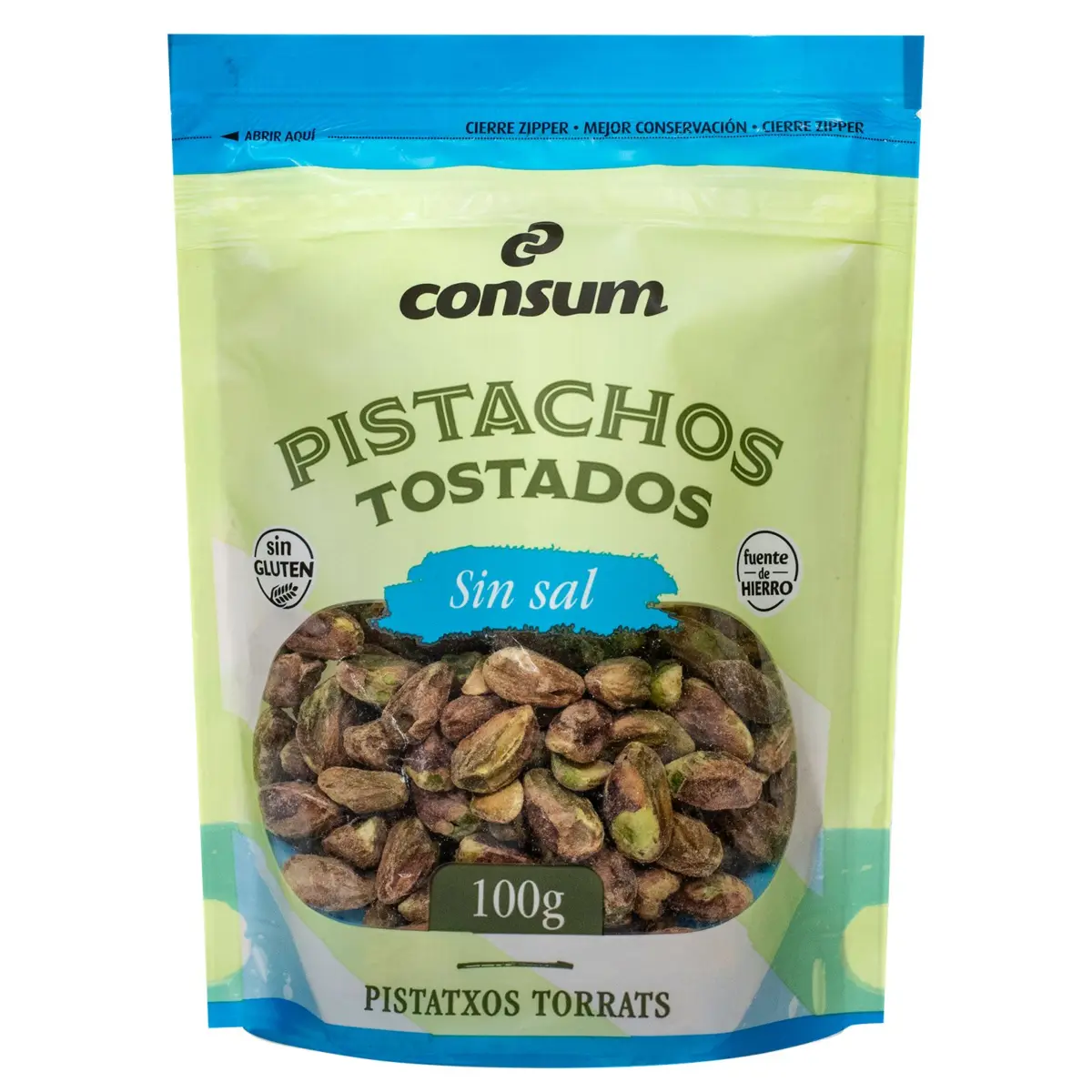 Pistaches grillées décortiquées sans sel Consum