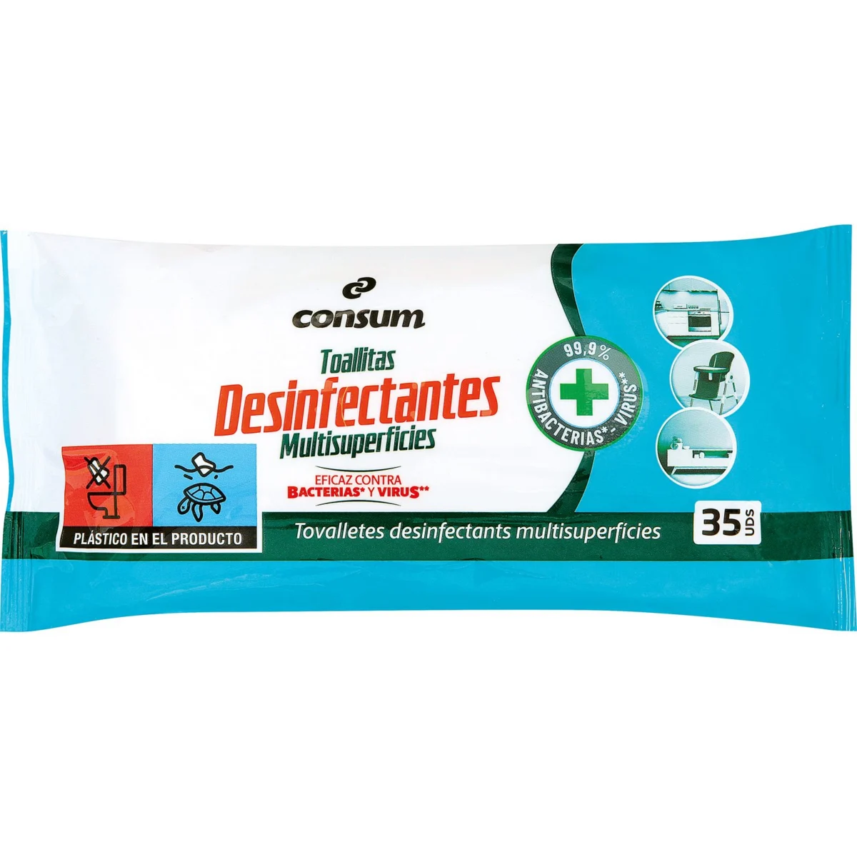 Lingettes désinfectantes multi-usages Consum