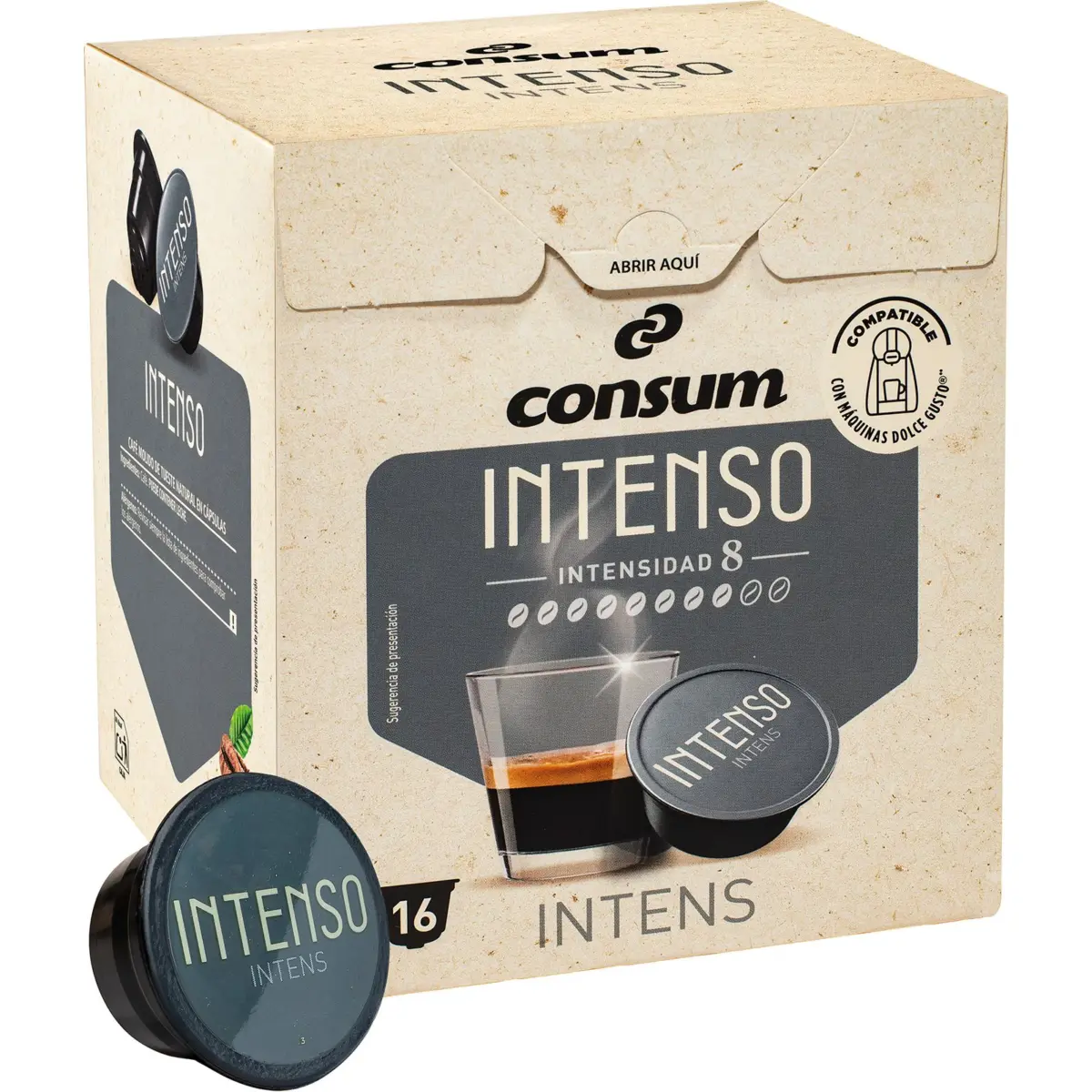Intense Coffee, 16 Capsules Consum