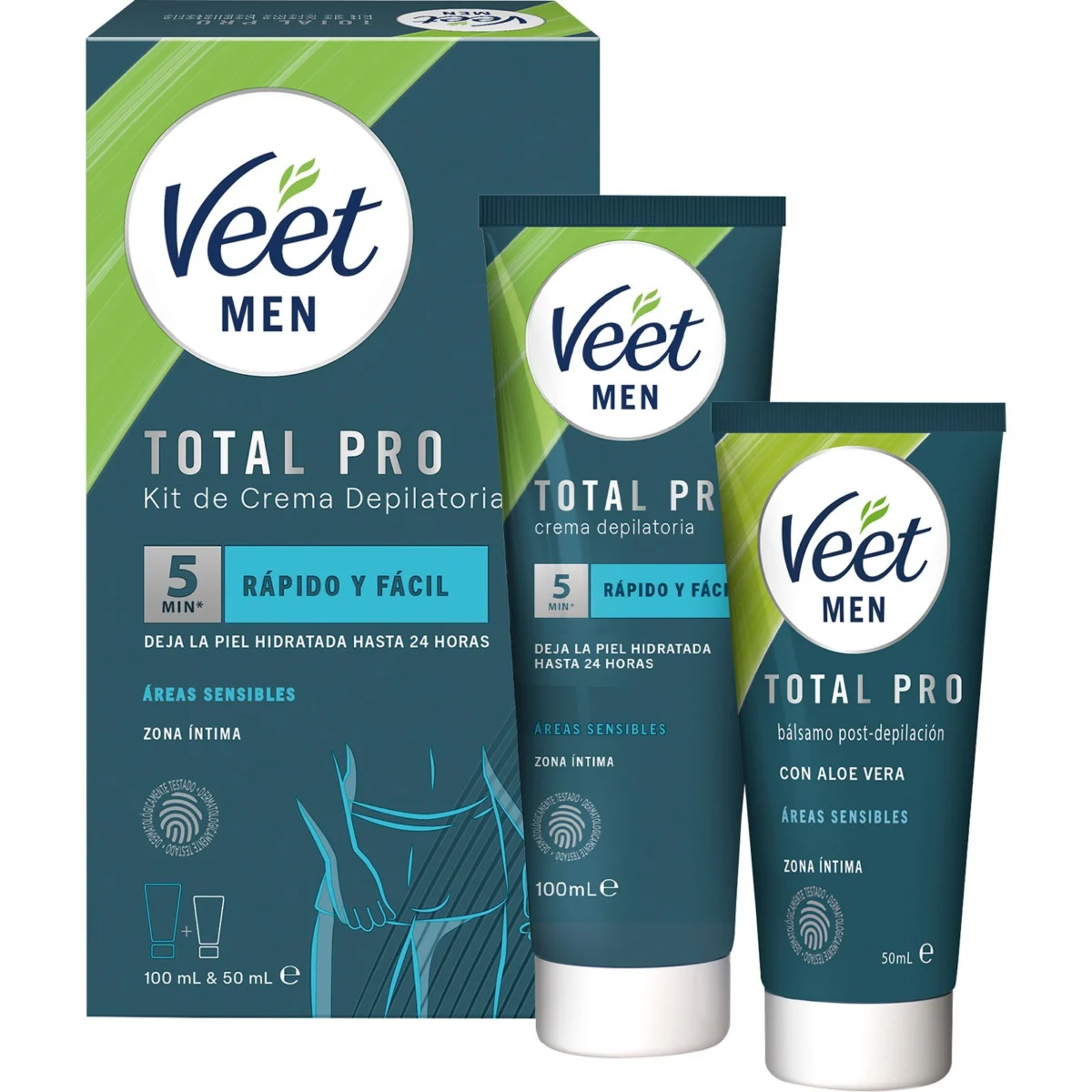Hair removal kit for men's sensitive areas Veet