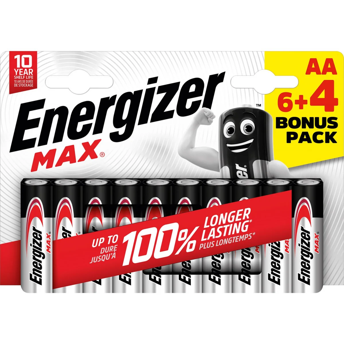 Pila alcalina AA Max 6+4 Energizer