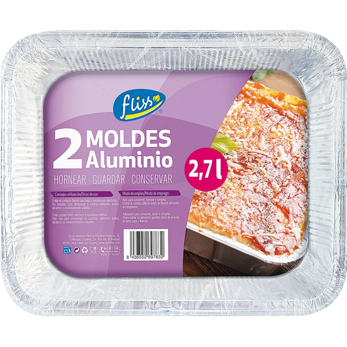 Moule rectangulaire en aluminium 2,7 L Fliss