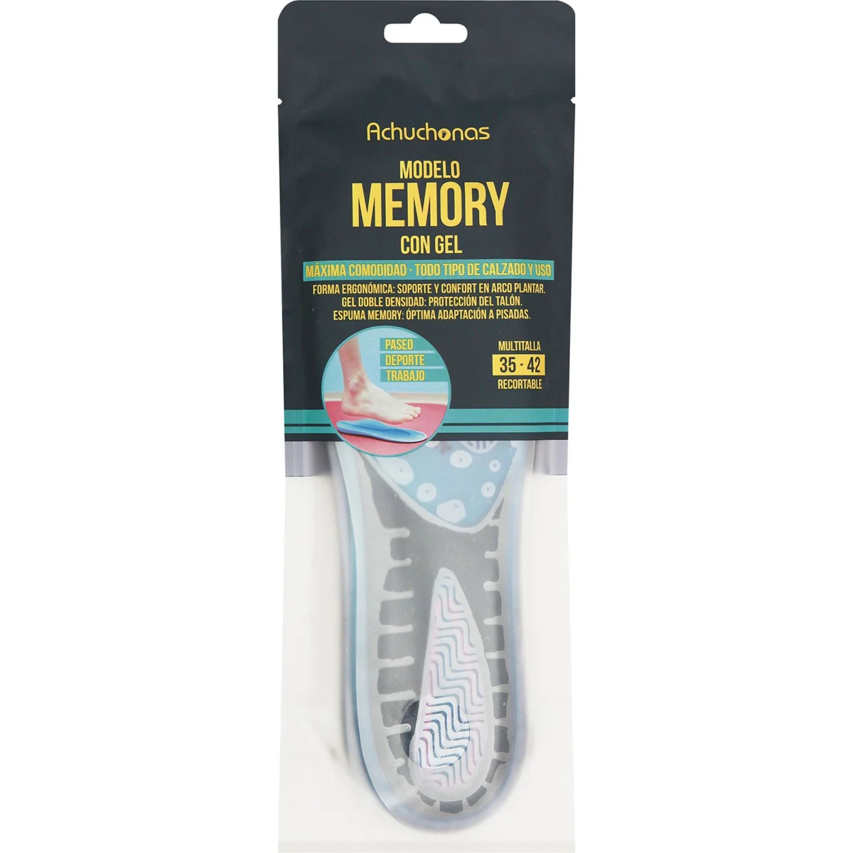 Стельки Memory с гелем, размер 35-42 Achuchonas