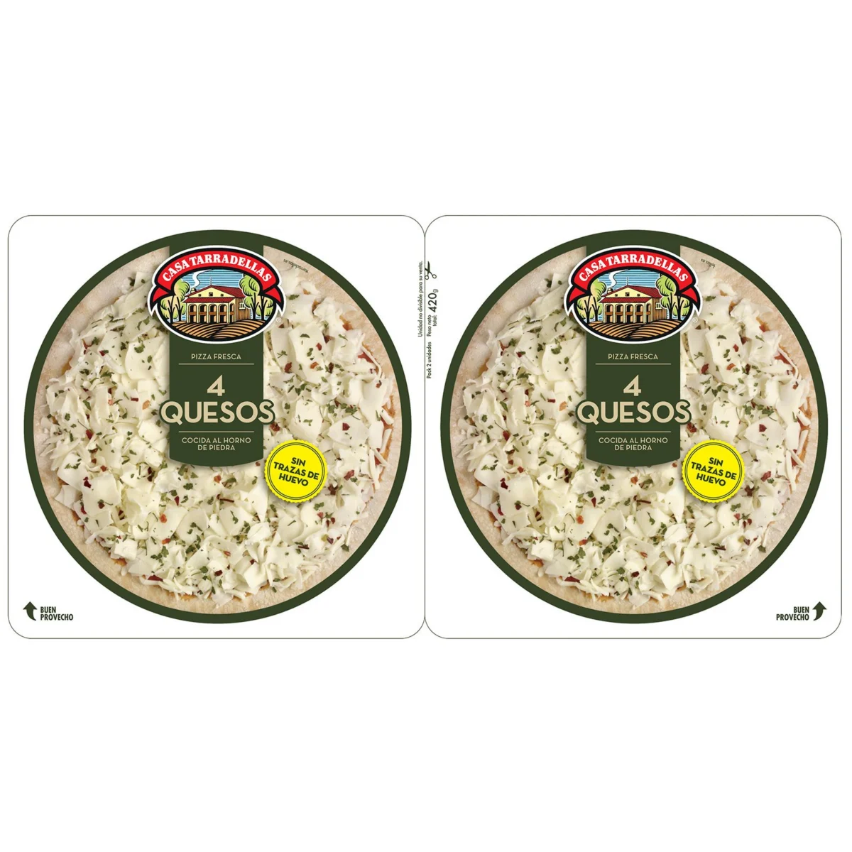 Pizza 4 fromages, pack de 2 unités Tarradellas