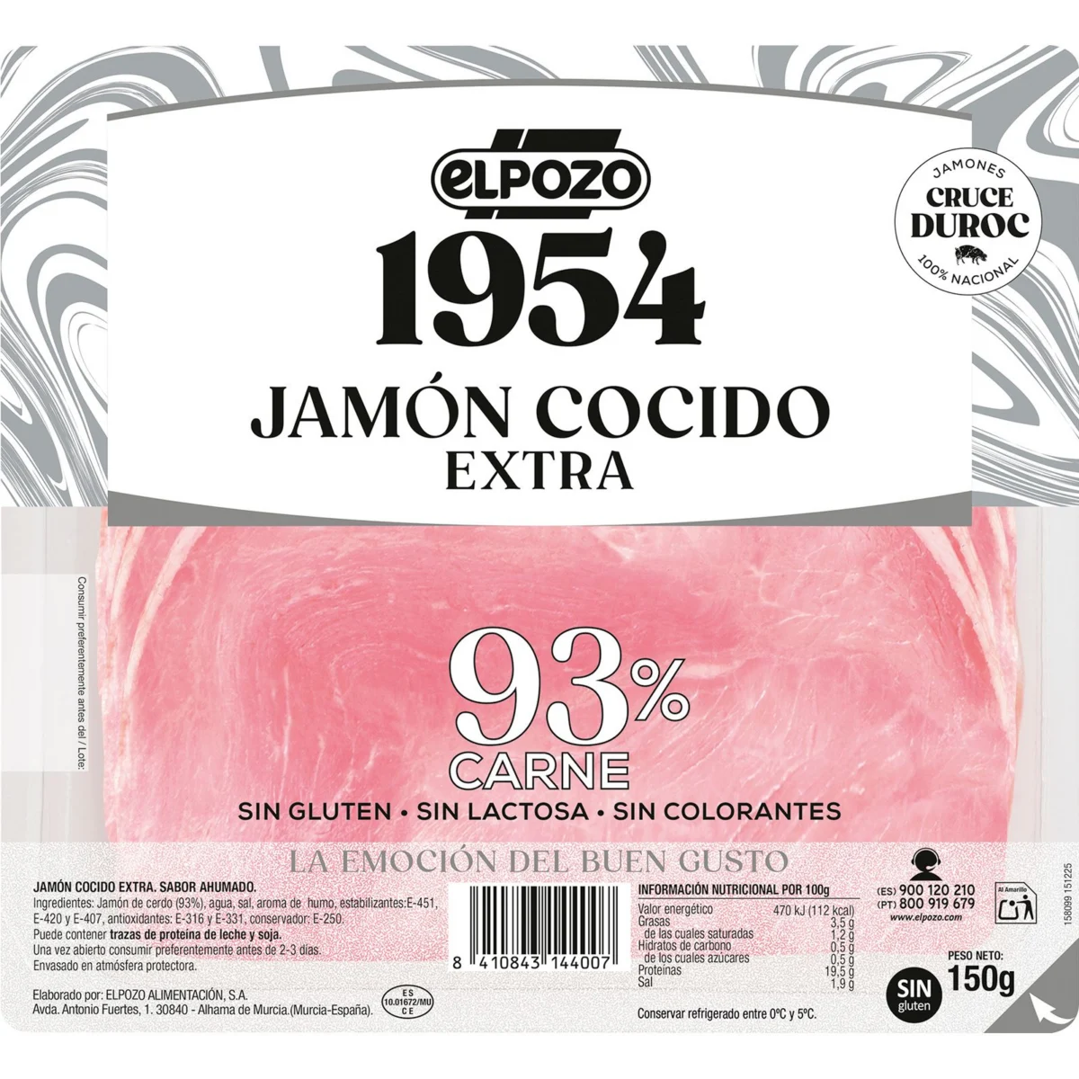 Pernil cuit Extra Duroc Elpozo 1954