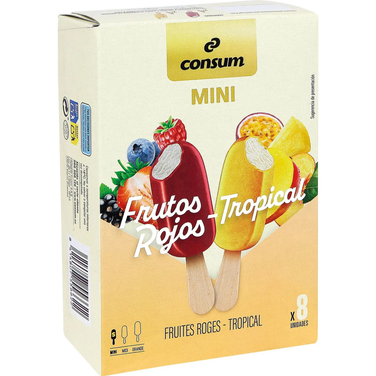 Mini Bombón Fruto Rojos Tropical x8 Consum
