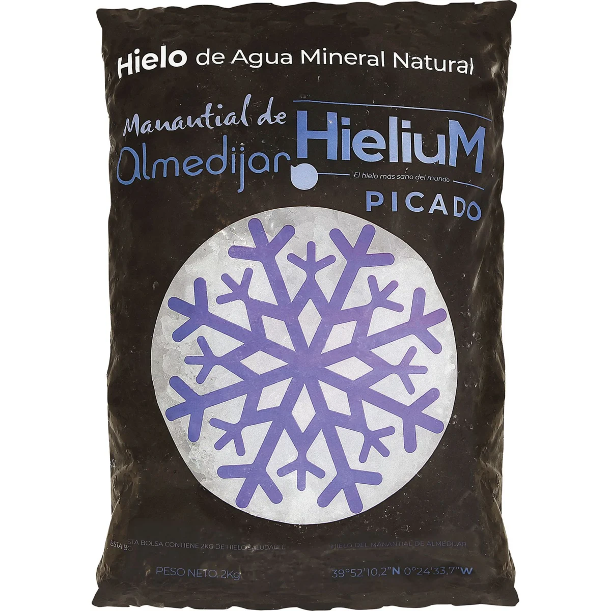 Glace pilée à l’eau minérale Hielium